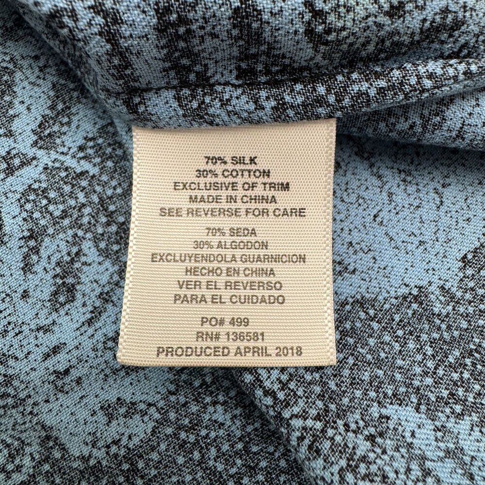 Nat Nast Luxury Originals Silk Cotton Button Down Shirt Men XL Blue Black Floral - Picture 6 of 13